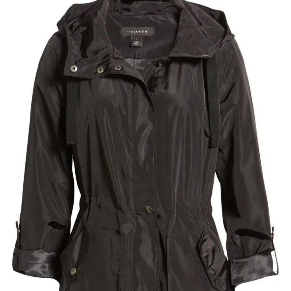 Halogen Hooded Cinch Waist Rain Jacket NWT (2X)